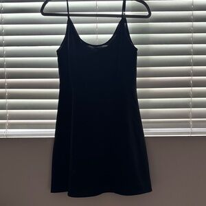 Zara Black Mini Slip Dress with Spaghetti Straps